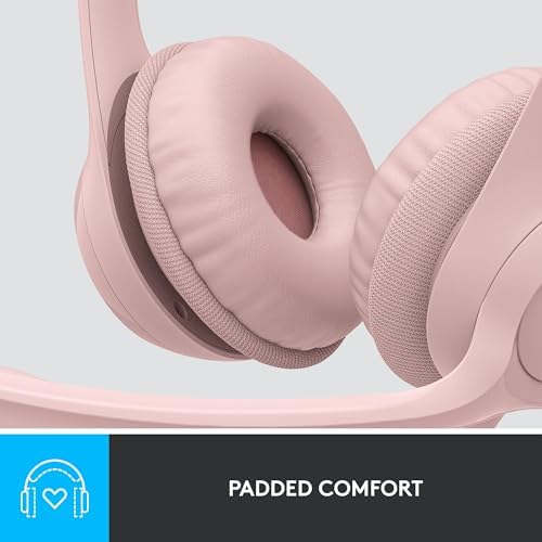 Logitech H390 Wired Headset for PC/Laptop, Stereo Headphones with Noise Cancelling Microphone, USB-A, in-Line Controls for Video Meetings, Music, Gaming and Beyond - Rose (Renewed) - Image 7