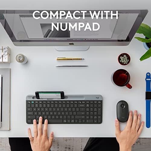 Logitech K585 Multi-Device Slim Wireless Keyboard, Built-in Cradle for Device; for Laptop, Tablet, Desktop, Smartphone, Win/Mac, Bluetooth/Receiver, Compact, Easy Switch, 24 Month Battery - Graphite - Image 5