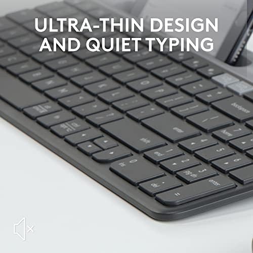 Logitech K585 Multi-Device Slim Wireless Keyboard, Built-in Cradle for Device; for Laptop, Tablet, Desktop, Smartphone, Win/Mac, Bluetooth/Receiver, Compact, Easy Switch, 24 Month Battery - Graphite - Image 6